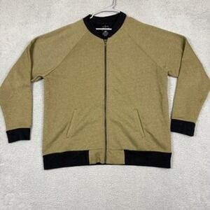 Fresh Clean Tees Mens 2X Bomber Jacket‎ Khaki Black Zip Up Casual Style